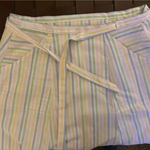 Vintage Pastel Stripe WRAP SKIRT homemade Small-Medium hippie